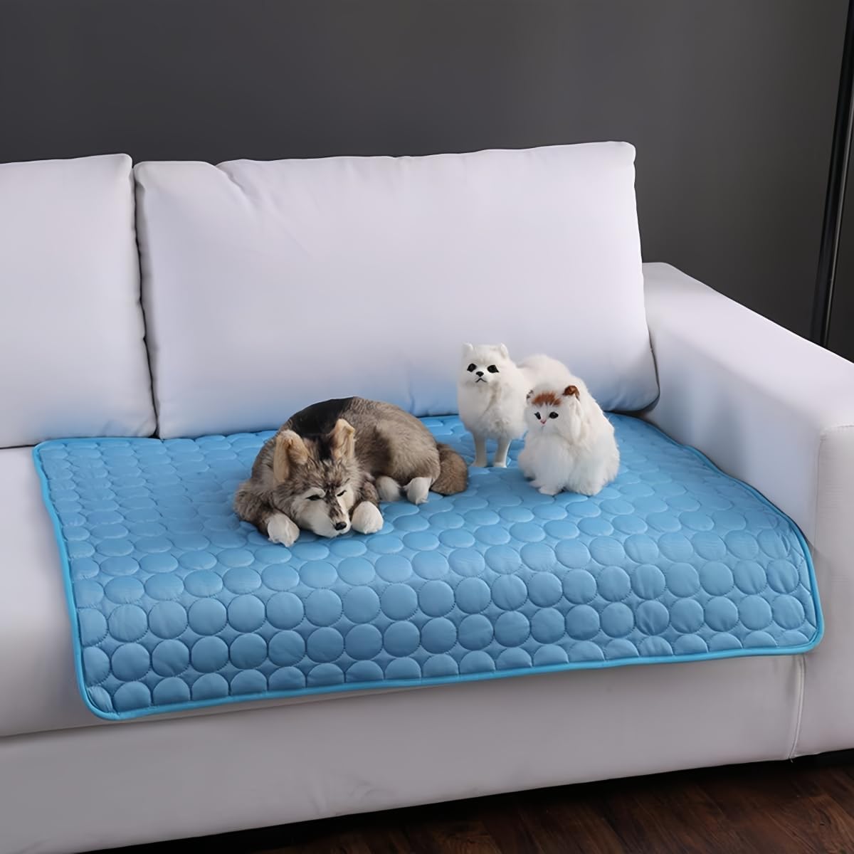 Cooling Mat for Dogs and Cat, Heat Relief Pet Cooling Mat for Crates, Kennels and Beds - Portable and Washable(Blue,70X100Cm)