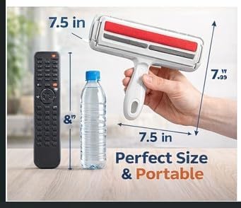 Reusable Pet Hair Remover Roller – Self Cleaning Dog & Cat Fur Remover for Couch, Carpet & Clothing