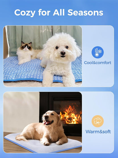 【Extra Thick】  Dog Cooling Mat 70X90Cm, Longer Lasting Cooling(Blue)