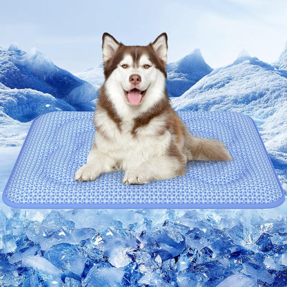 【Extra Thick】  Dog Cooling Mat 70X90Cm, Longer Lasting Cooling(Blue)