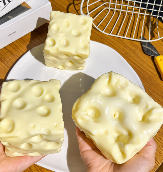 Jumbo Cheese Squishy Vaseline Filling Soft Stretch Fidget Toy ASMR Stress Relief Decompression Desktop Prank Squeeze Toy