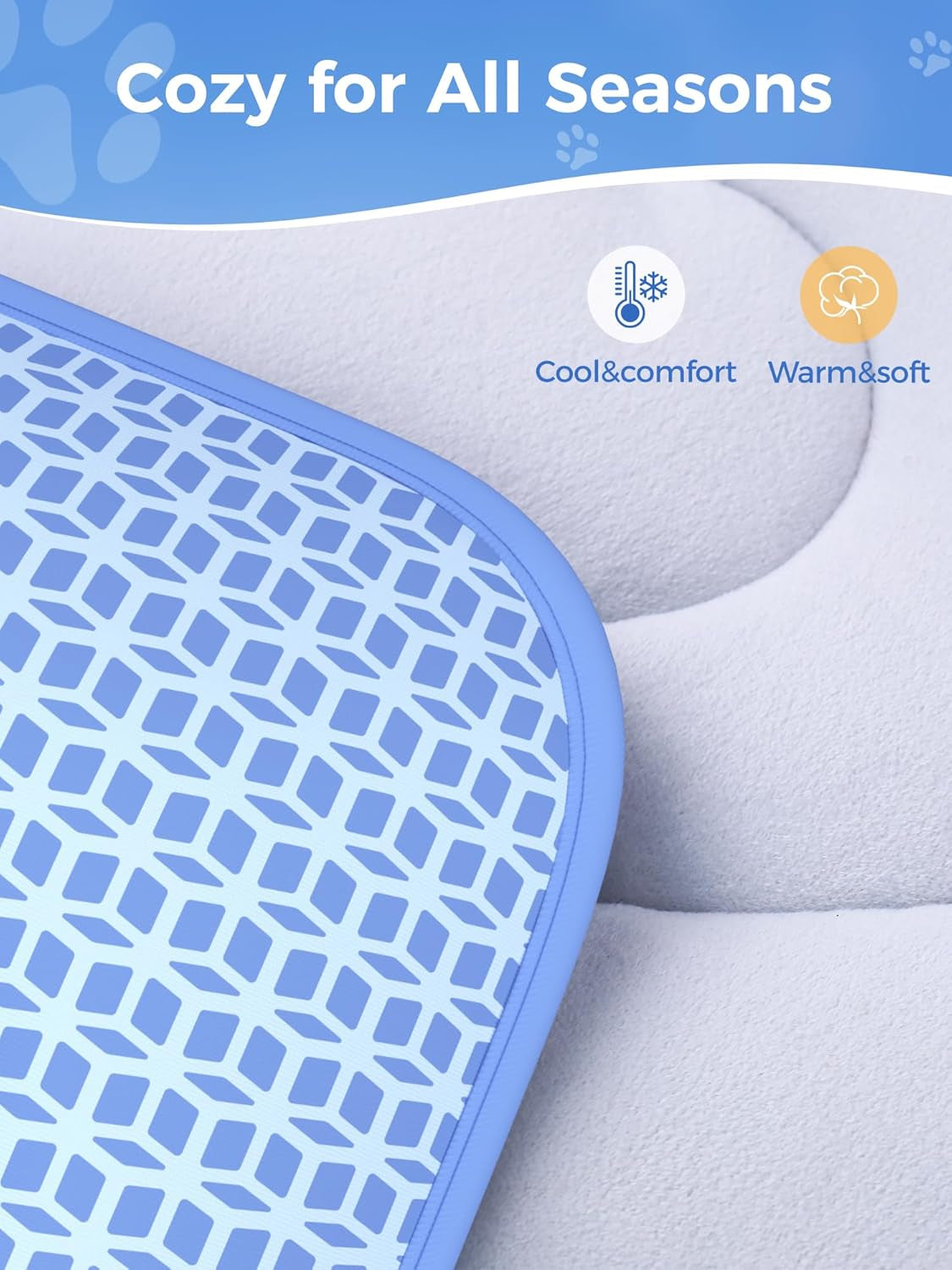 【Extra Thick】  Dog Cooling Mat 70X90Cm, Longer Lasting Cooling(Blue)