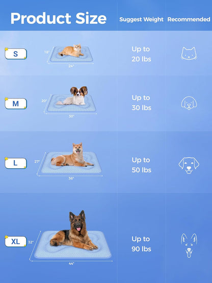 【Extra Thick】  Dog Cooling Mat 70X90Cm, Longer Lasting Cooling(Blue)